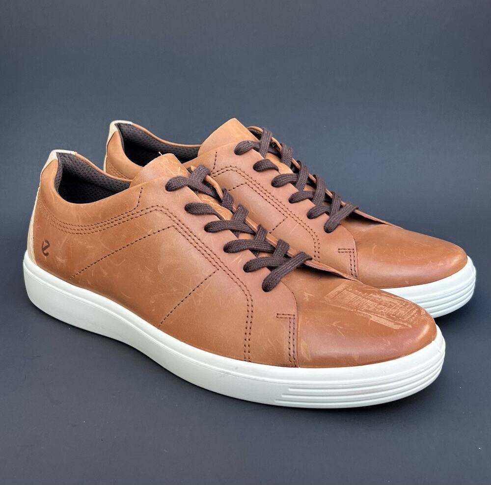 ECCO Classic Low Top Sneaker Smooth Natural Leather Men's Size 10-10.5 US